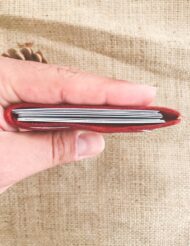 Minimal Red Leather Pocket Credit Card Holder