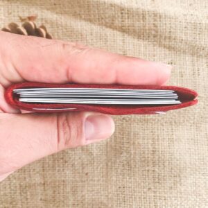 Minimal Red Leather Pocket Credit Card Holder