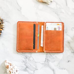 Handmade & Hand Stitched Leather Bifold Card Holder
