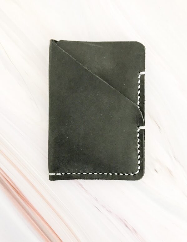Minimal Black Leather Pocket Credit Cards Holder